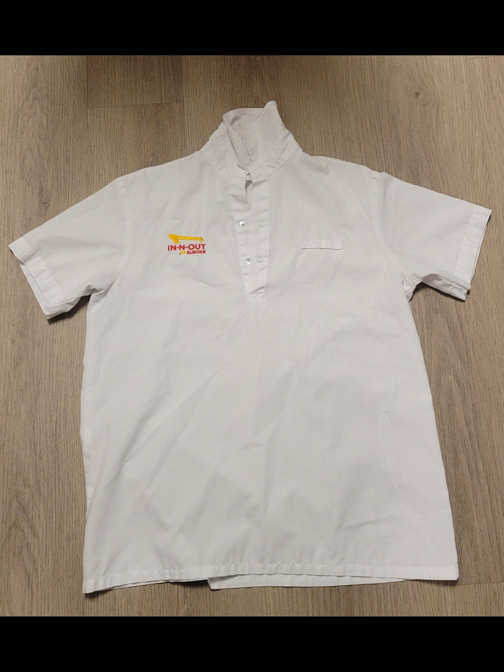 In-N-Out White Short-Sleeve Work Polo Shirt Size M